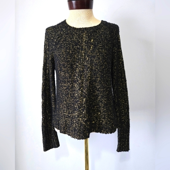Desigual Sweaters - QED LONDON Black and Gold Knit Sweater. Size Small